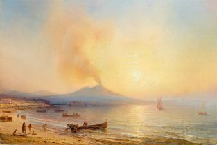 Théodore Gudin. The Gulf of Naples with View of Mount Vesuvius. 1845