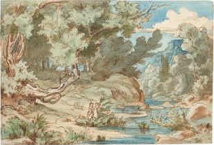 Albert Venus. Landscape with Apollo and Daphne. 1869 (?)