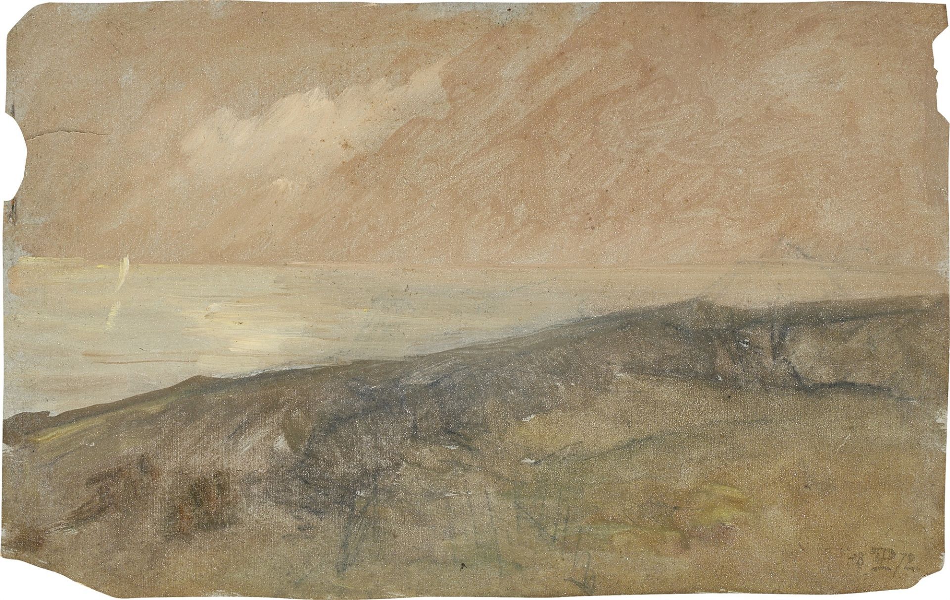 Friedrich Preller d. J.. Zwei Landschaftsstudien (Meeresküste und Berglandschaft). 1872 - Bild 3 aus 3