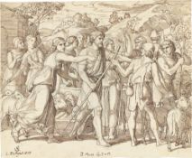 Julius Schnorr von Carolsfeld. Moses Defends Jethro's Daughters. 1824