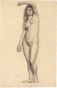 Max Pietschmann. Female nude with arm raised. 1899