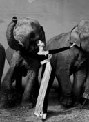 Richard Avedon. Dovima with Elephants, Evening Dress by Dior, Cirque d'Hiver, Paris. August. 1955