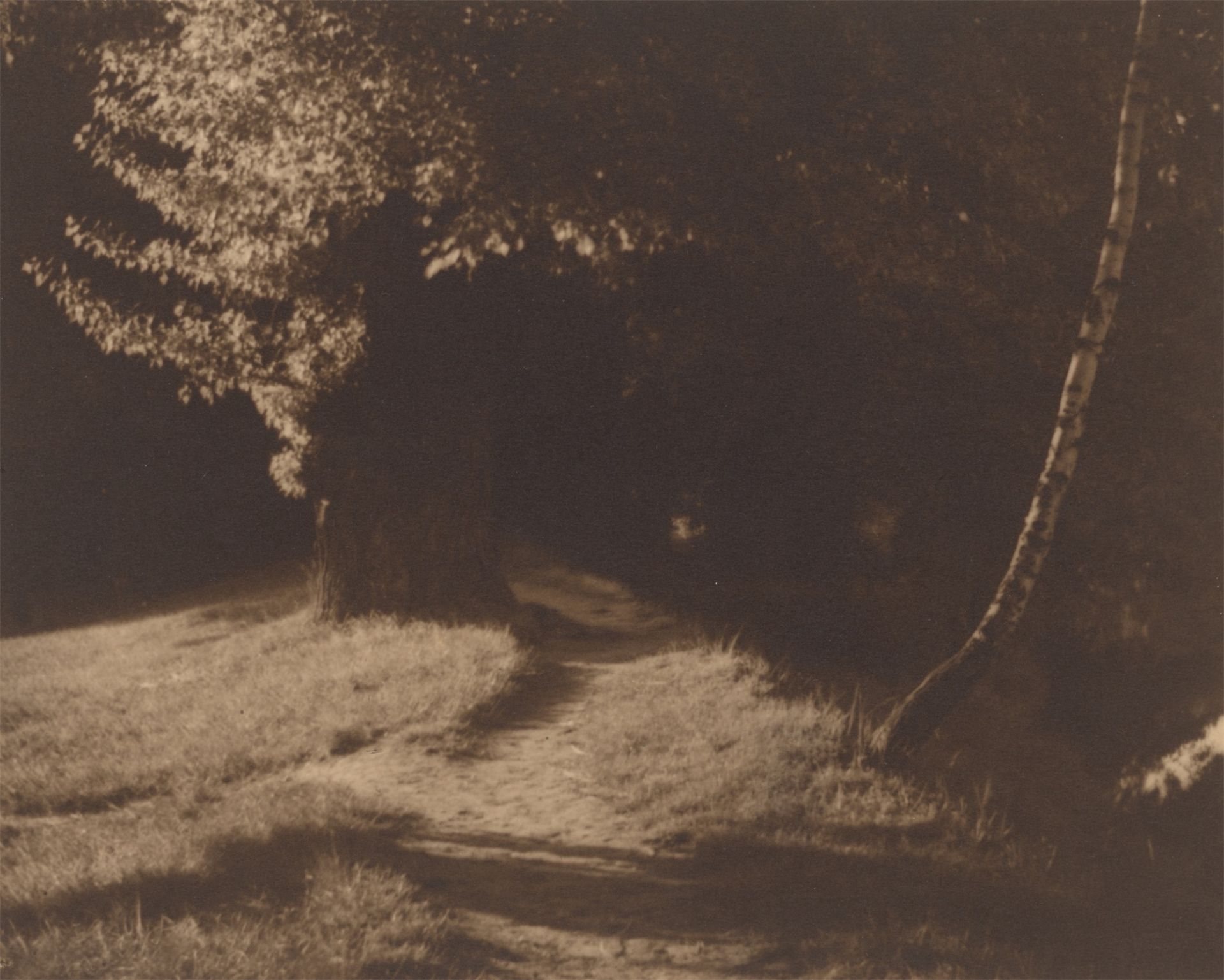 Josef Sudek. Landschaft mit Waldweg. 1918/22