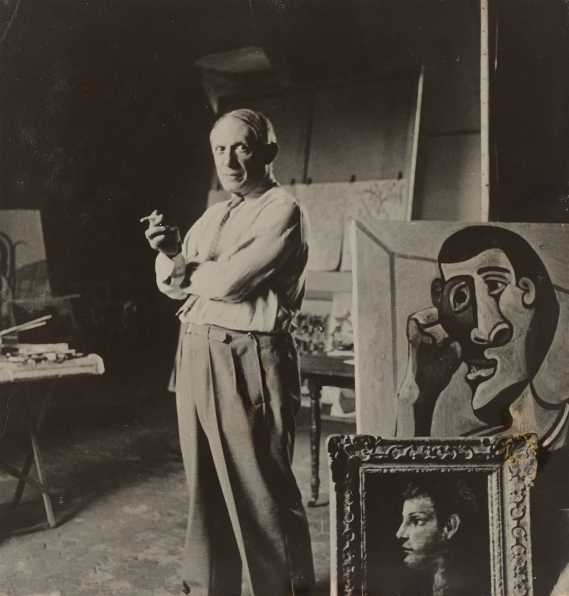 Lee Miller. Picasso in his Studio, Rue des Grands Augustins, Paris. 1944