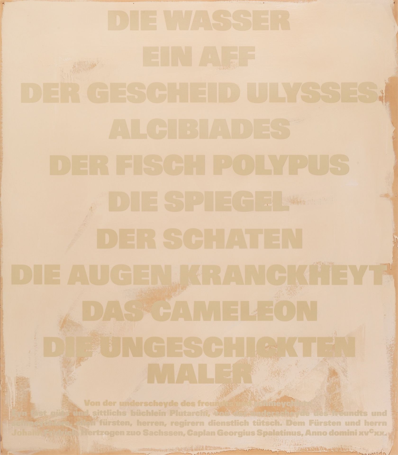 Rémy Zaugg. ”DIE WASSER EIN AFF DER GESCHEID ULYSSES ALCIBIADES DER FISCH POLYPUS DIE SP…. 1973–1981