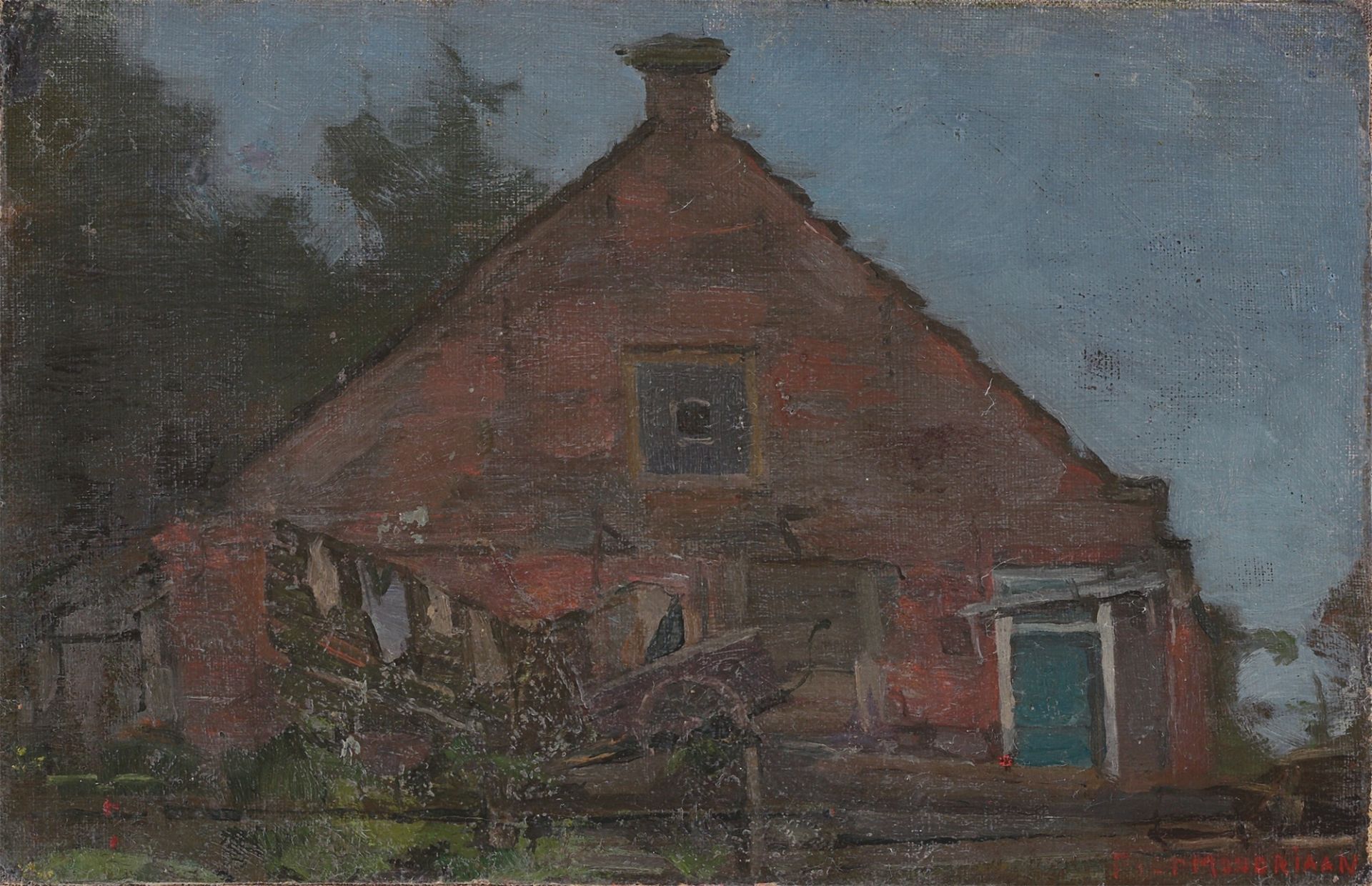 Piet Mondrian. ”House on the Gein, 1741, Reversed Sketch”. 1900