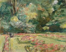 Max Liebermann. „Die Blumenterrasse im Wannseegarten nach Norden“. 1924