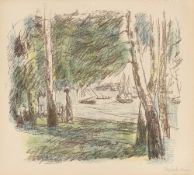 Max Liebermann. ”Landschaft am Wannsee mit Segelbooten”. 1926