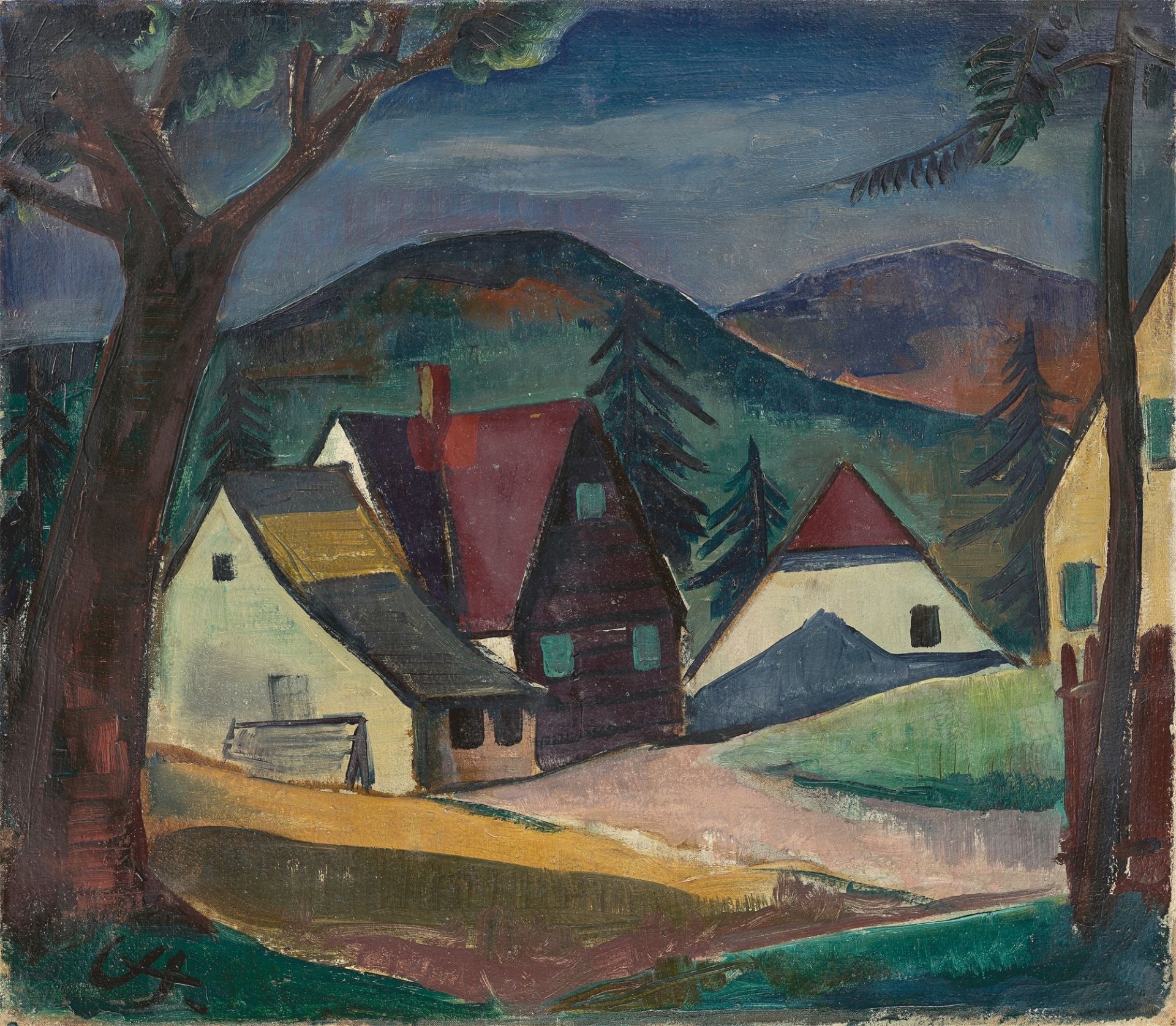 Karl Hofer. ”Kleine Schwarzwaldlandschaft”. Circa 1920/21