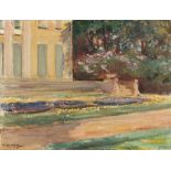 Max Liebermann. „Die Blumenterrasse im Wannseegarten nach Nordwesten. Um 1918