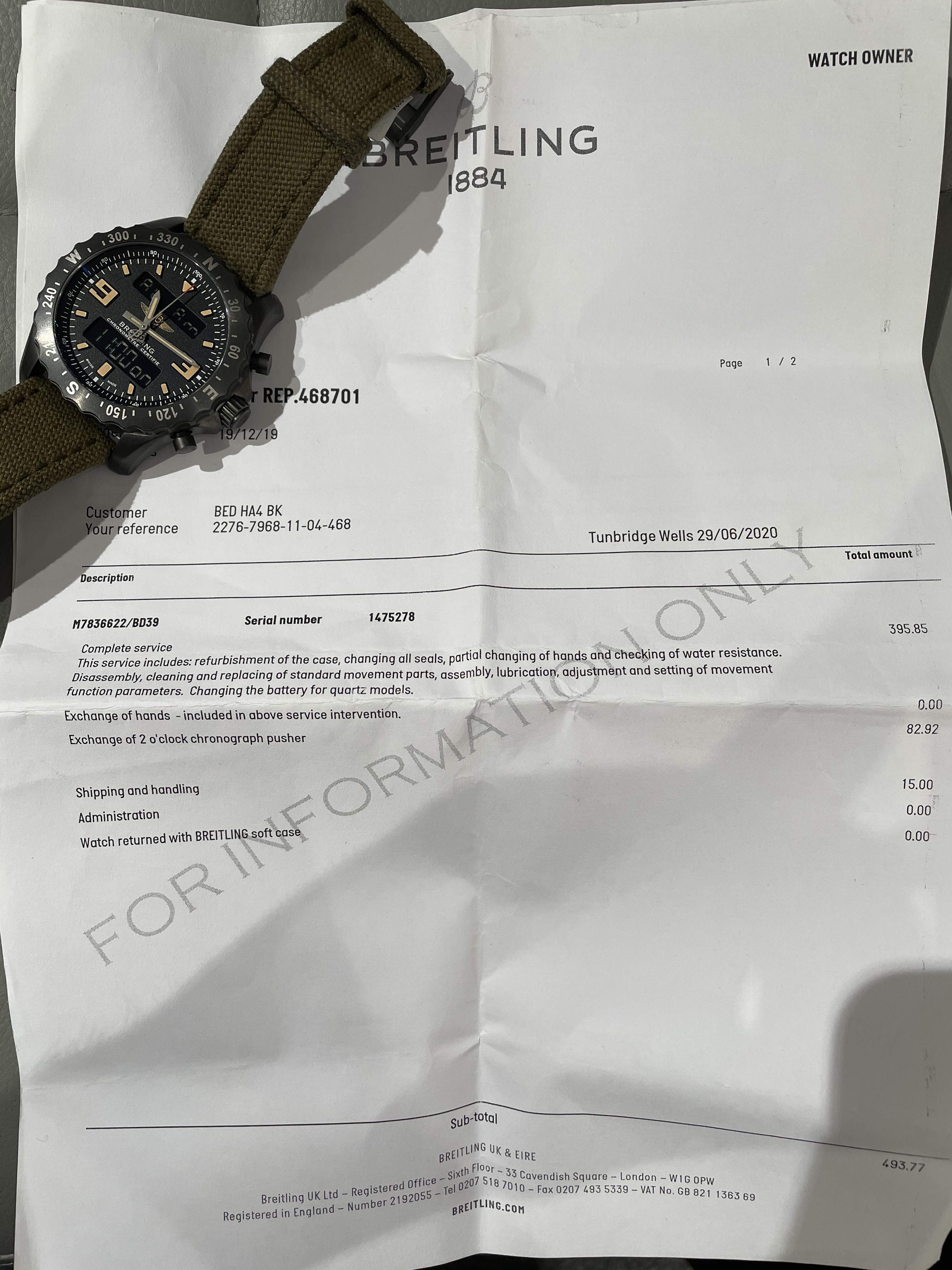 Breitling Chronospace Quartz on Military Strap - Image 9 of 9