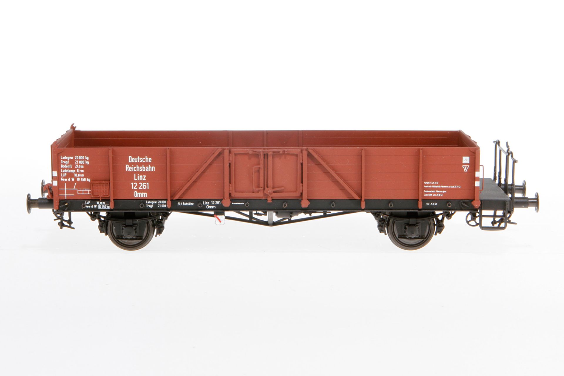 Hegob off. Güterwagen, S 0, Metall, braun, Alterungsspuren, L 25, Originalkarton, Z 1-2