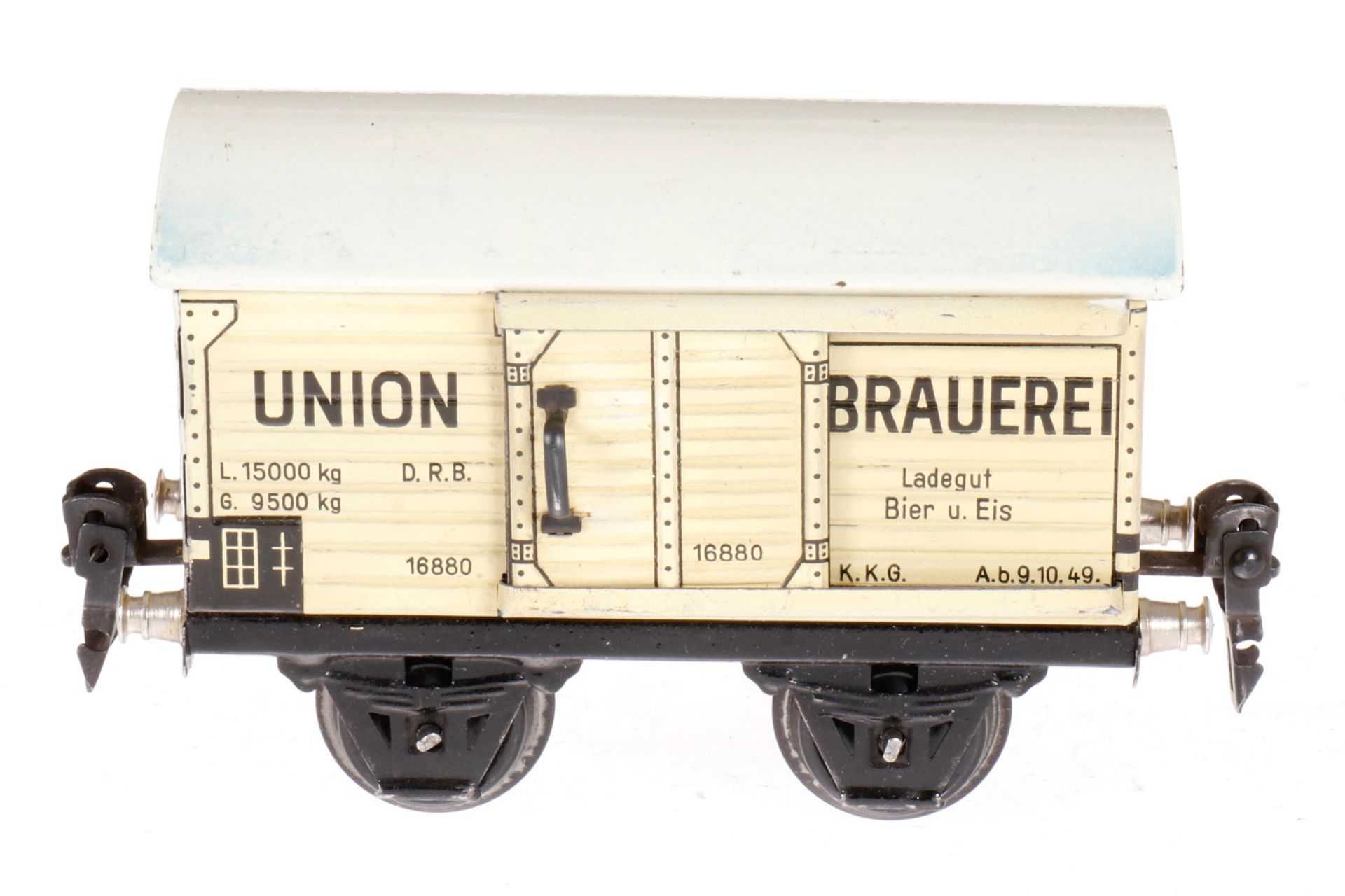 Märklin Union Bierwagen 1688, S 0, Chromlithographie, mit 1 ST, Lackschäden und gealterter Lack, L 1