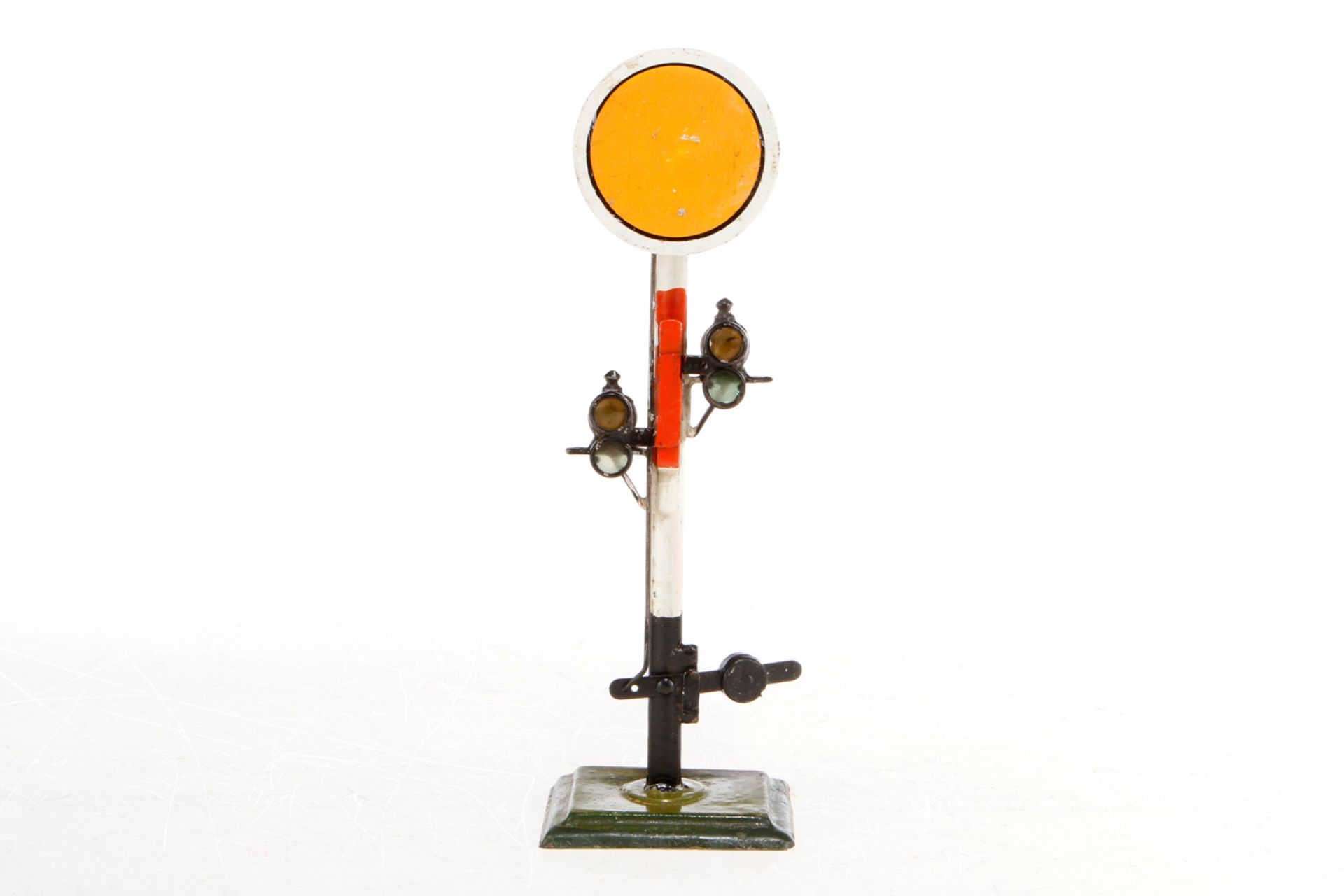 Märklin Vorsignal 2328, S 1, handlackiert, Lackschäden teilweise ausgeb., H 17,5, Z 3