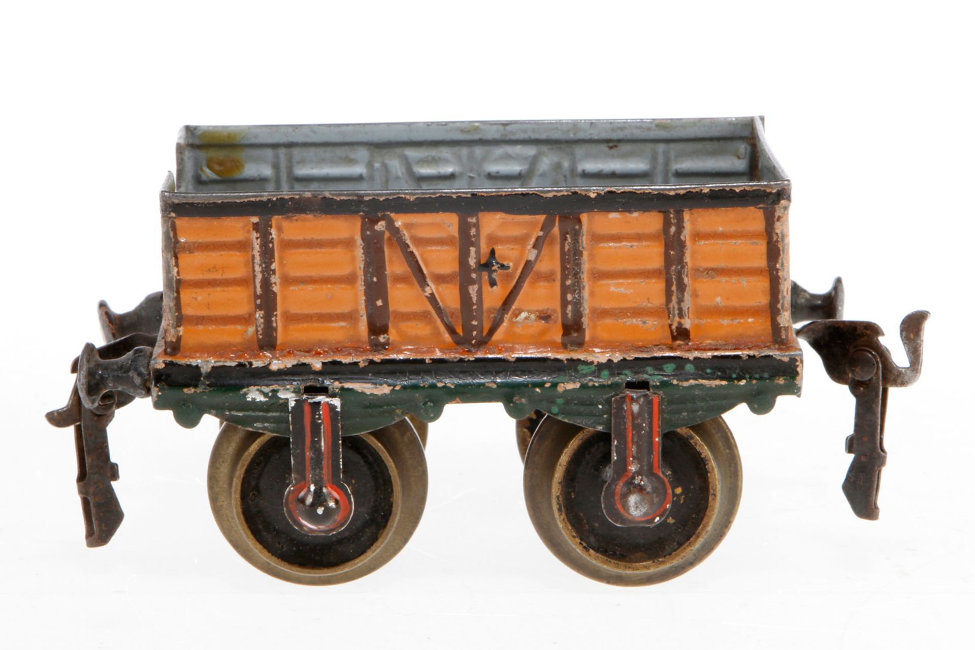 Märklin offener Güterwagen, S 1, uralt, handlackiert, nicht vollständig, Radsätze ergänzt, L 13, Z 4