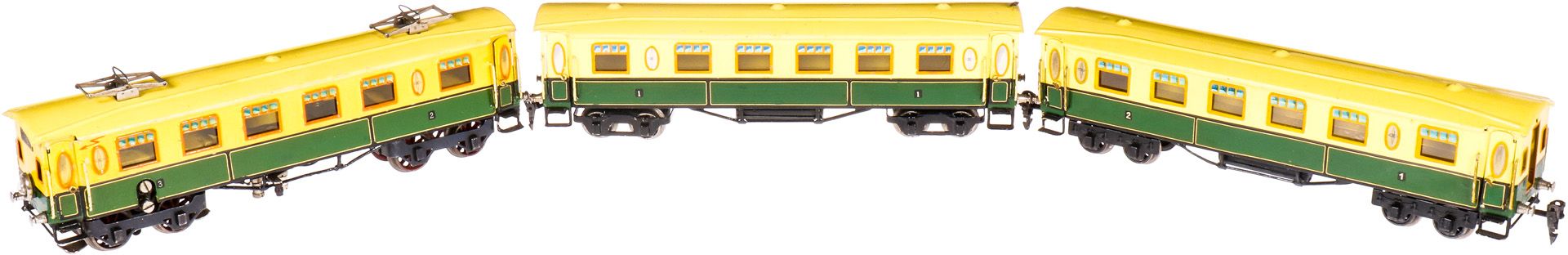 Märklin niederl. Triebwagenzug NL 13020, S 0, elektr., handlackiert, 3-teilig, 1 el. bel. Stirnlampe