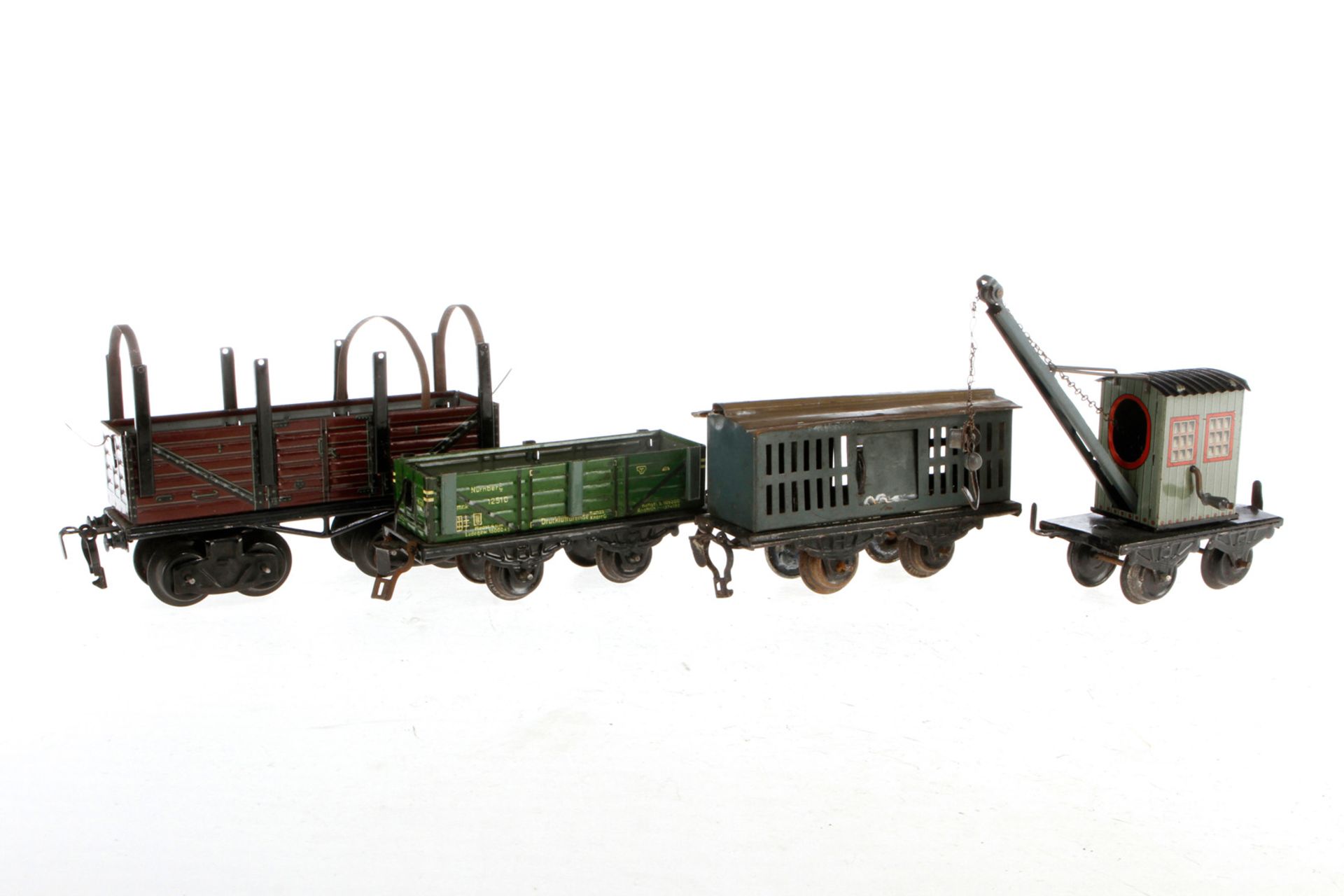 4 versch. Güterwagen, S 0, Z 4