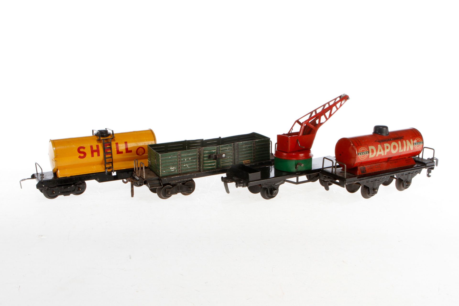 4 versch. Güterwagen, S 0, Chromlithographie, Z 4