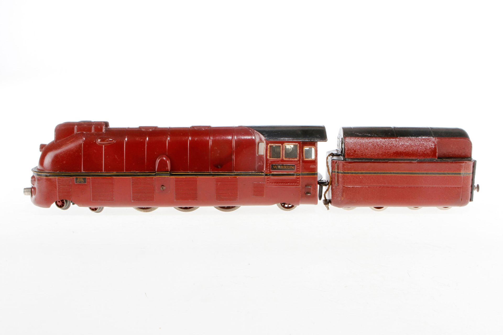 Märklin 2-C-1 Dampflok SLH 70/12920, S 0, elektr., handlackiert, mit Tender, Lackschäden und gealter