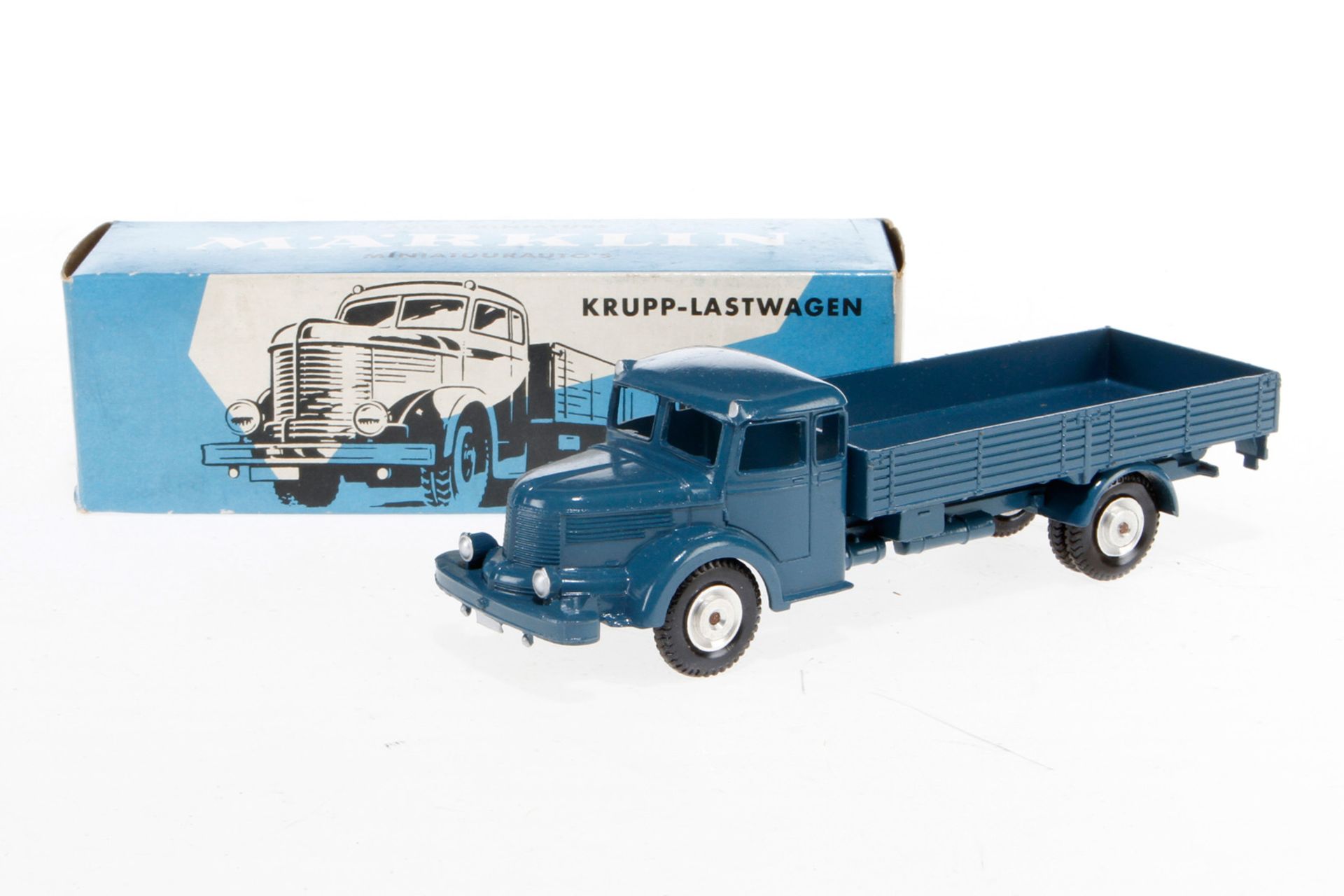 Märklin Krupp-Lastenwagen 8009, blau, Lackschäden und Alterungsspuren, Originalkarton, sonst Z 2