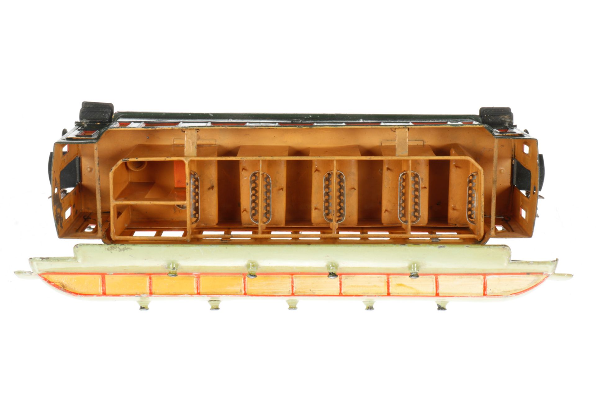 Märklin französischer Personenwagen 1841, S 2, uralt, grün, HL, mit Inneneinrichtung und 4 AT, LS - Image 5 of 6