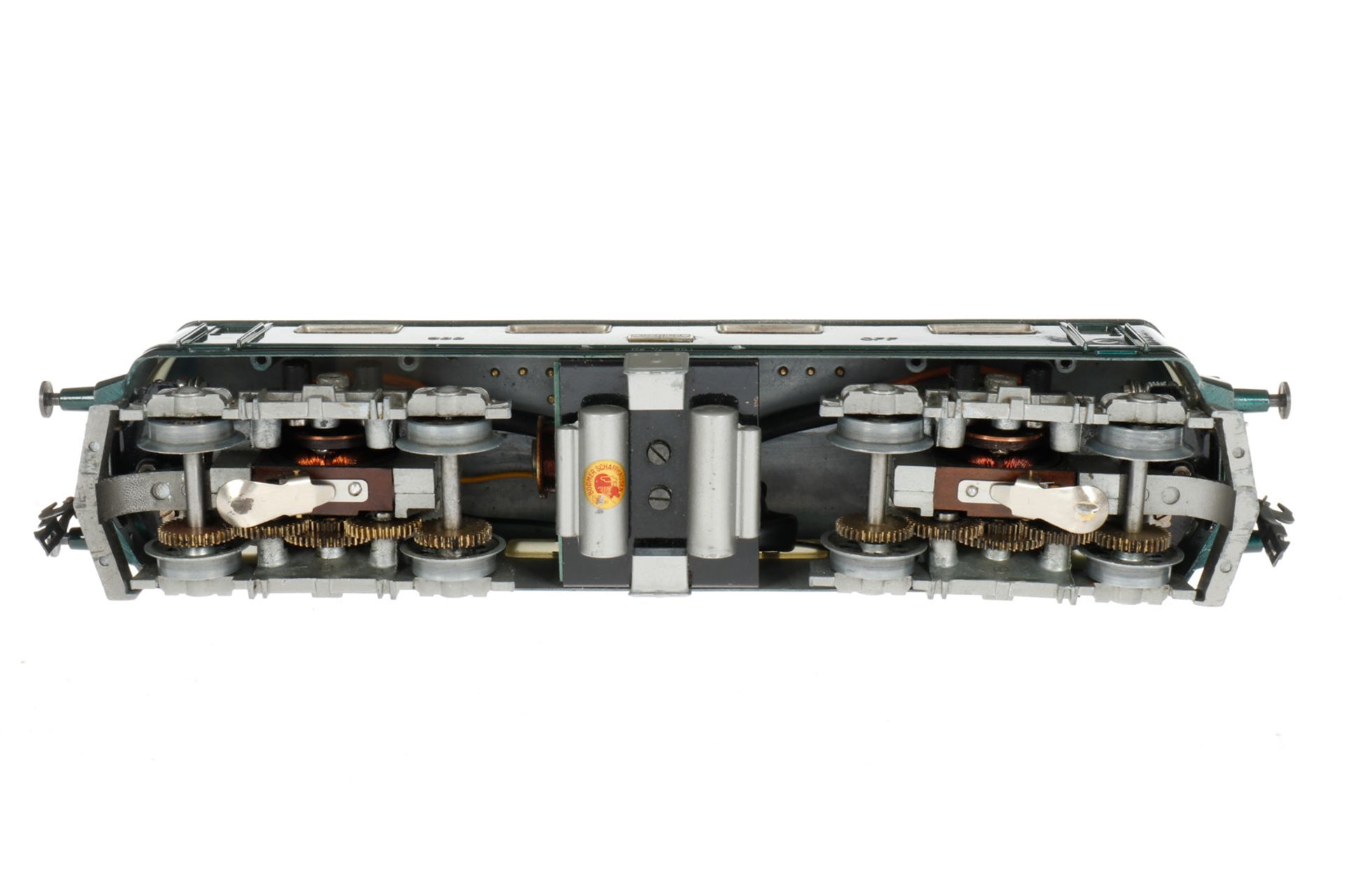 Hag E-Lok 401, S 0, elektr., 3-Leiter, 2-motorig, LS und Alterungsspuren, im Karton, Z 2-3 - Bild 4 aus 5