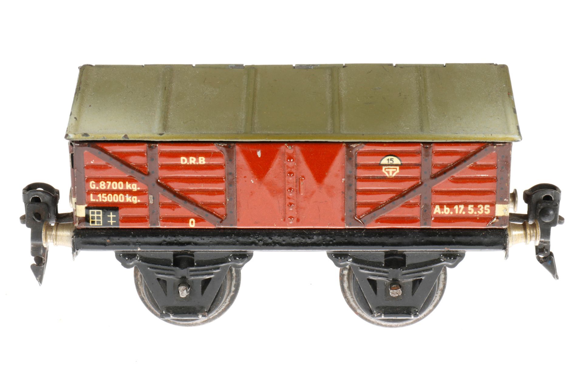 Märklin Zementwagen 1664, S 0, CL, LS und gealterter Lack, L 13, Z 2-3