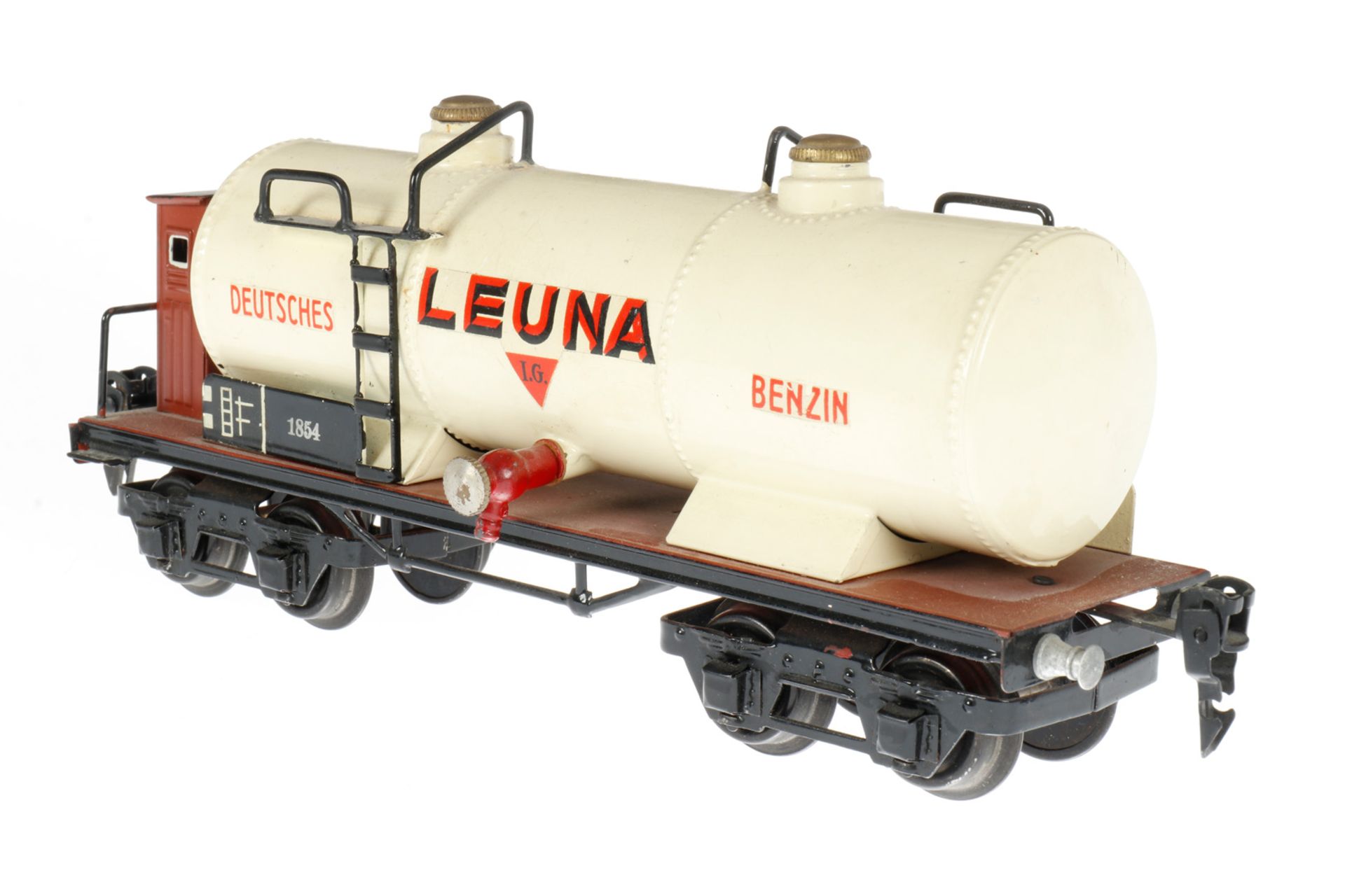 Märklin Leuna Kesselwagen 1854, S 0, HL, mit BRH, LS und gealterter Lack, L 24,5, Z 2-3 - Image 3 of 4