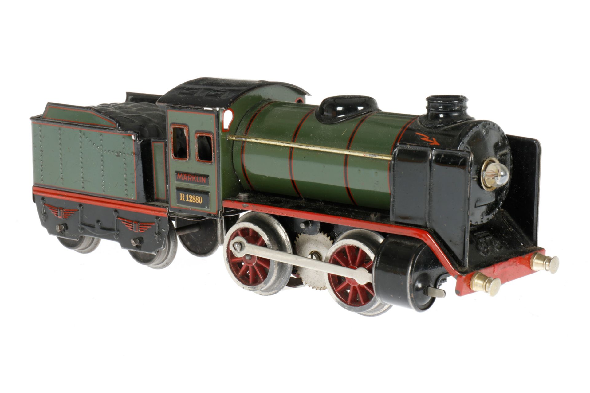 Märklin B-Dampflok R 12880, S 0, elektr., oliv/schwarz, mit Tender, kW und 1 el. bel. Stirnlampe, - Bild 2 aus 7