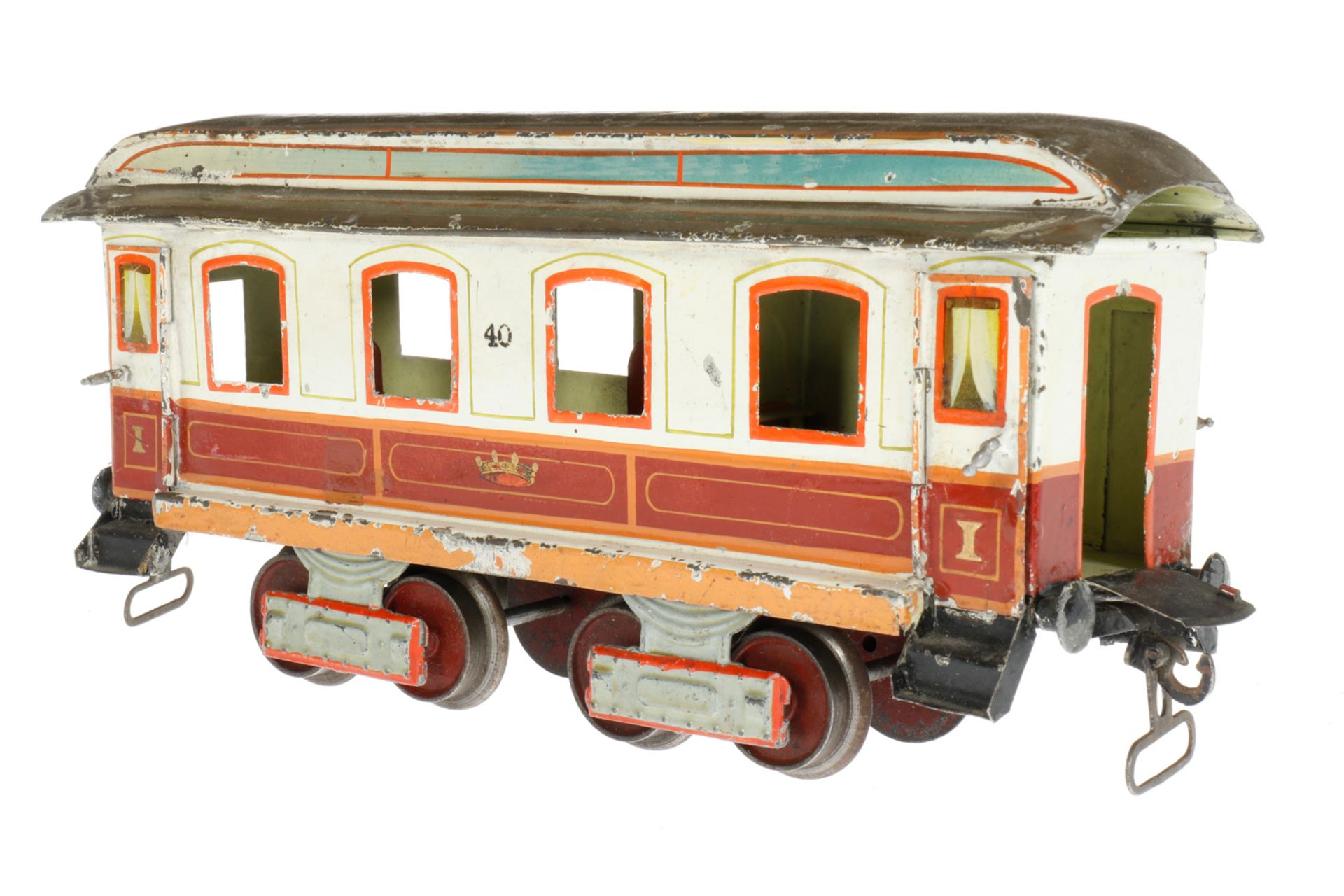 Märklin Schlafwagen “40“ 1843 K, S 1, uralt, braun/weiß, HL, mit Inneneinrichtung (Betten und - Bild 3 aus 6