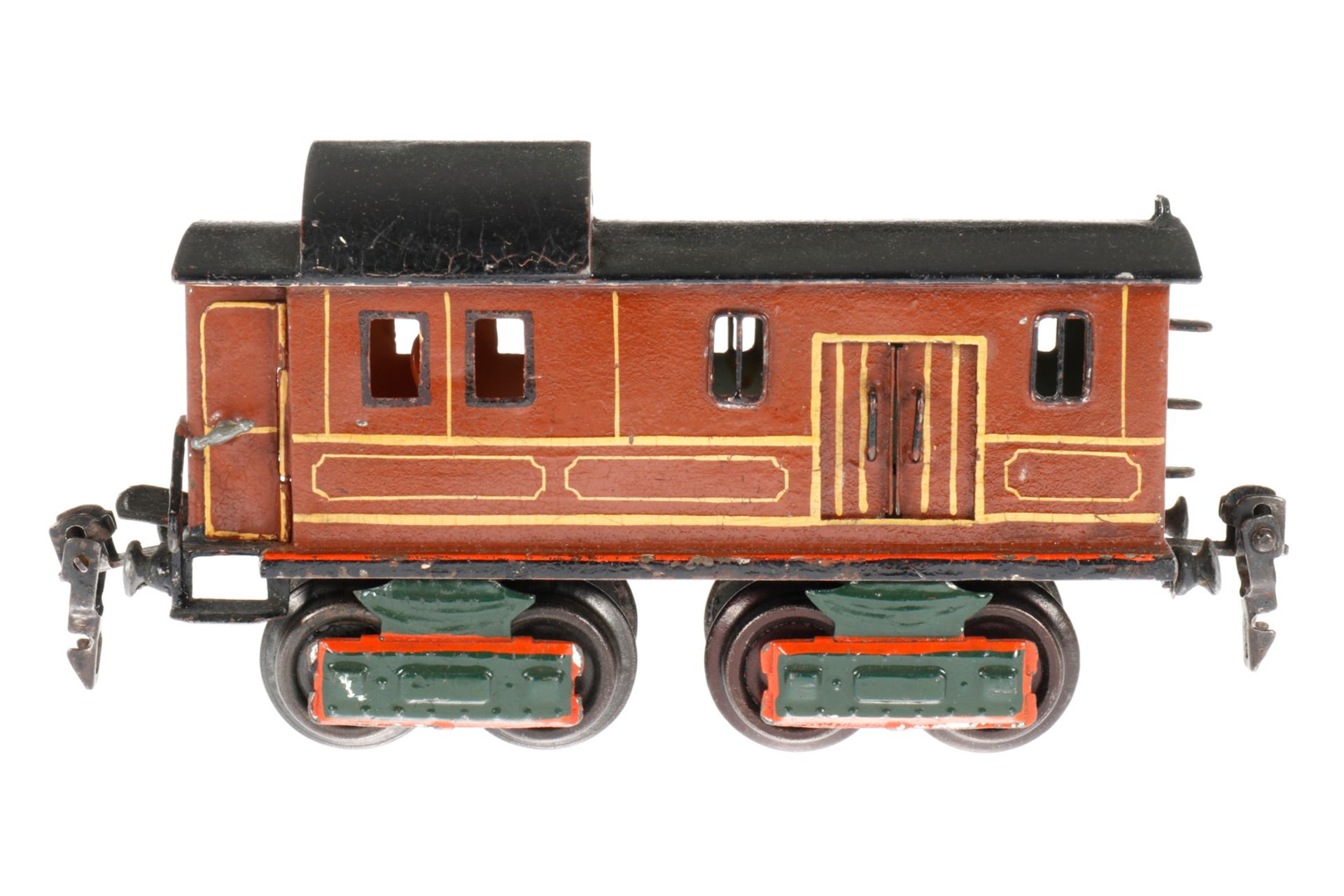 Märklin Gepäckwagen 1846, S 0, uralt, HL, mit Diensteinrichtung, 2 AT und 4 ST, LS tw ausgeb.,