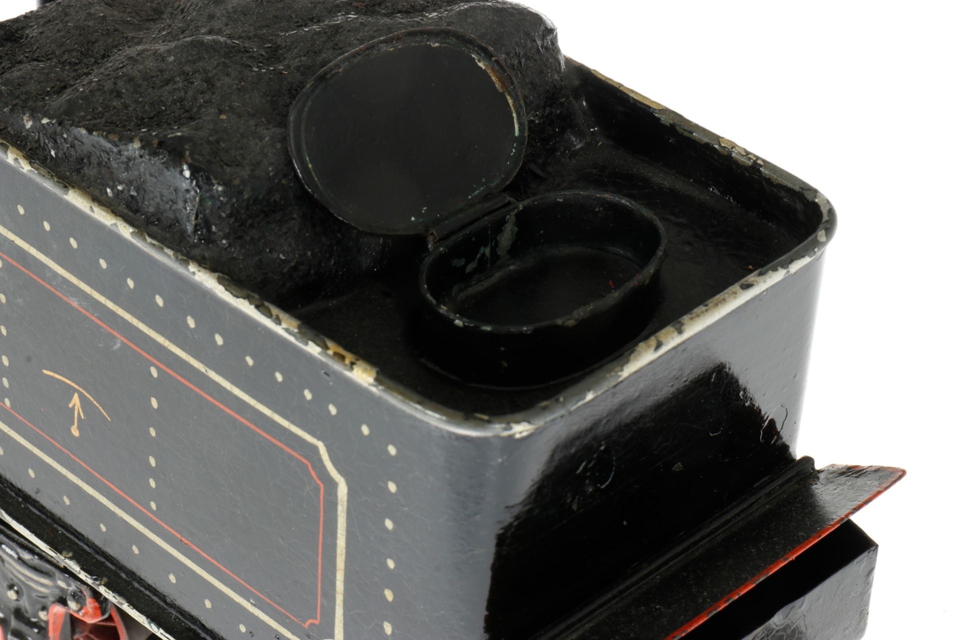 Märklin 2-B Dampflok FE 1021, S 1, uralt, mit Doppel-Uhrwerk, je intakt, schwarz, HL, mit Tender, - Image 8 of 9