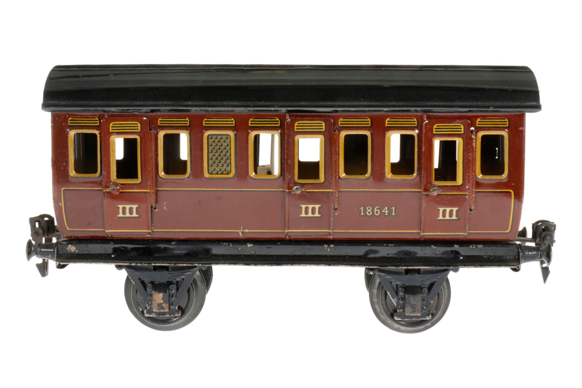 Märklin Abteilwagen 1864, S 1, CL, mit 6 AT, LS und gealterter Lack, L 22,5, Z 2-3