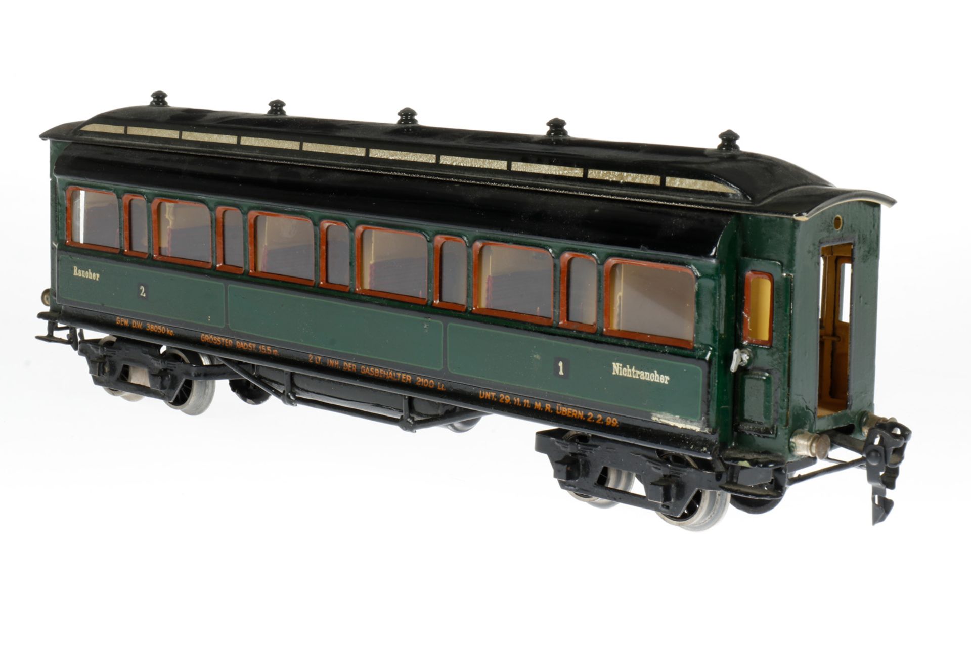 Märklin Personenwagen 1945 G, S 0, HL, mit Inneneinrichtung und 4 AT, Fremdbohrungen im Unterboden - Image 2 of 5