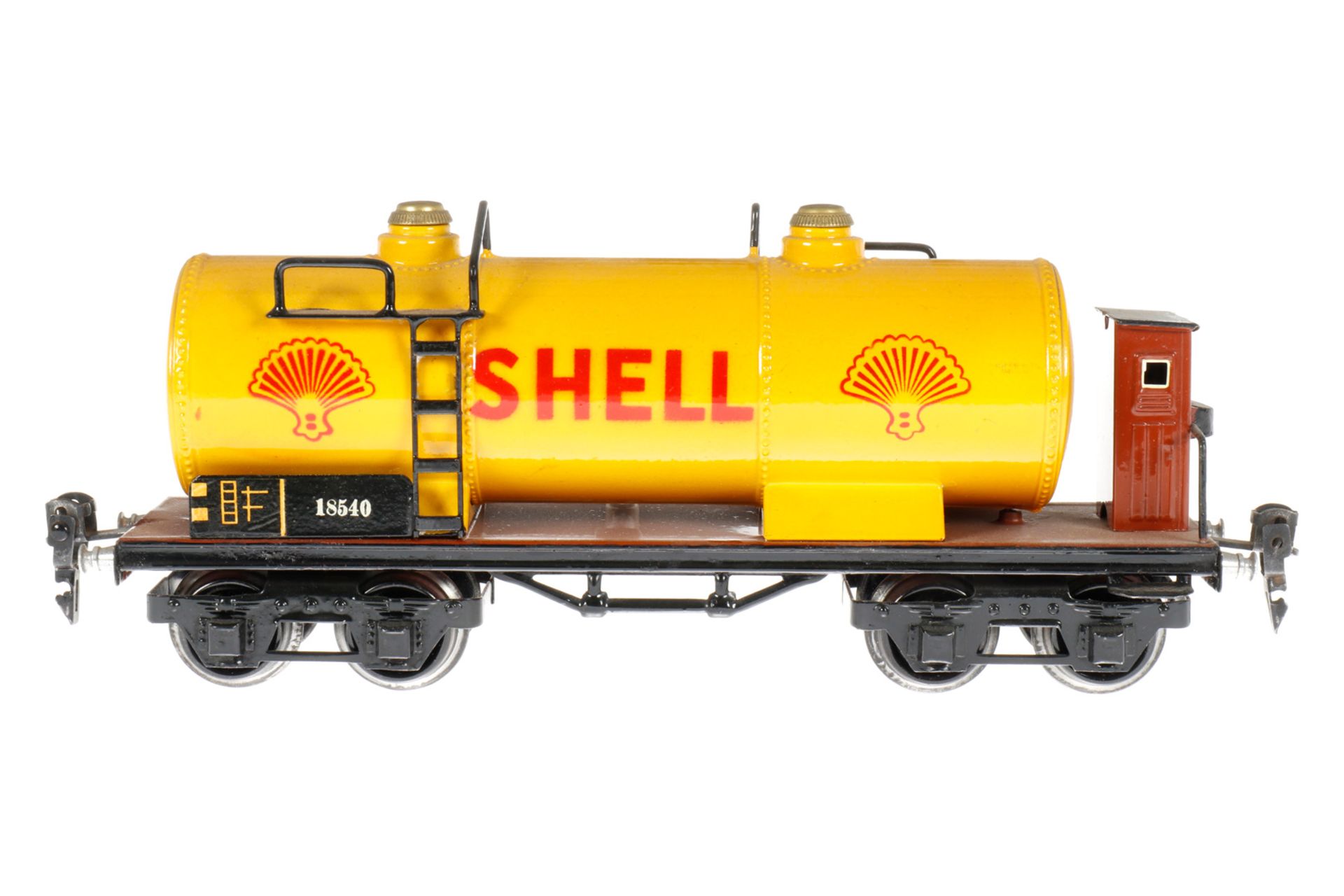 Märklin Shell Kesselwagen 1854, S 0, HL, mit BRH, LS tw ausgeb., gealterter Lack, Rahmen tw