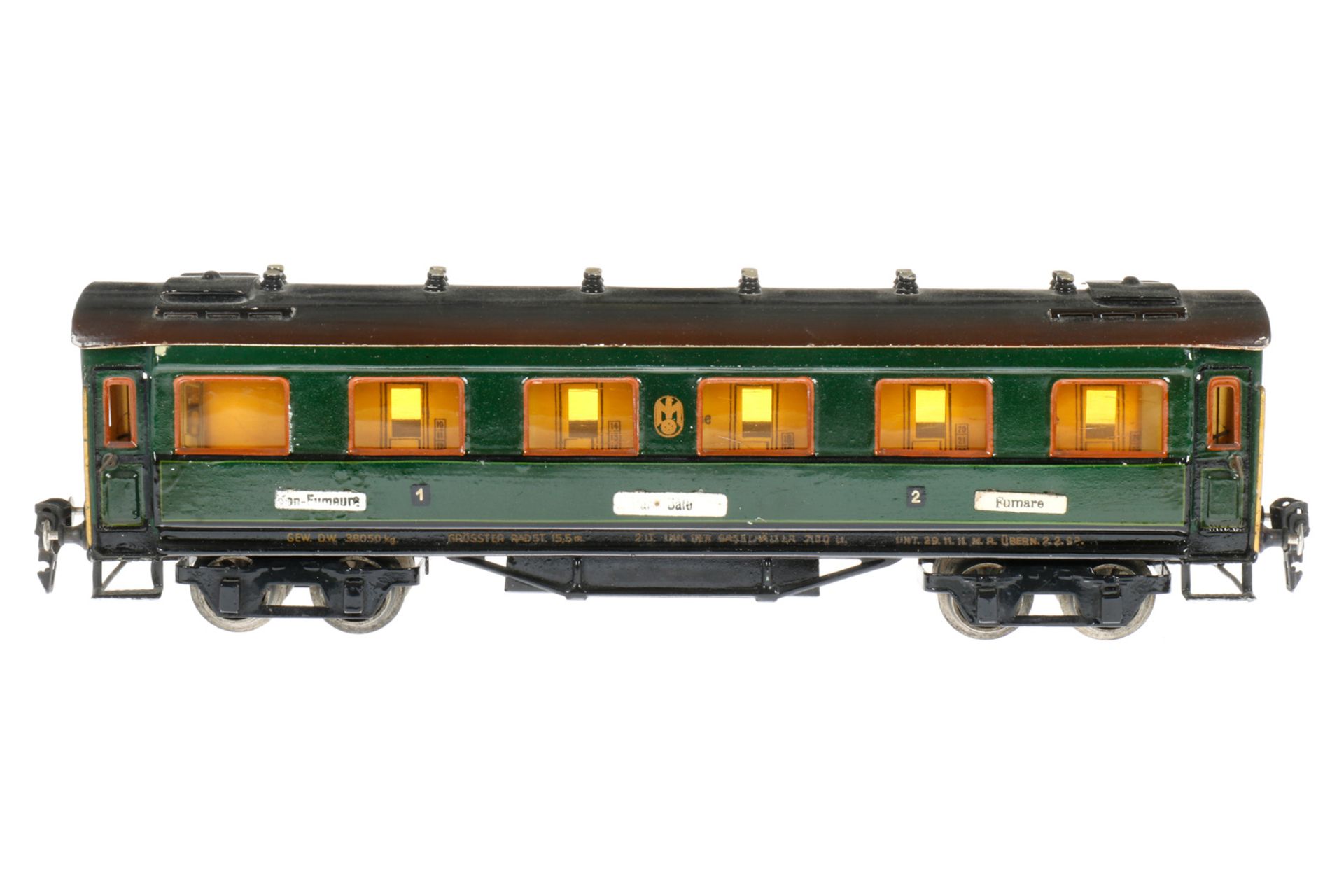 Märklin Personenwagen 1945 G, S 0, HL, mit Inneneinrichtung, 4 AT und französischen