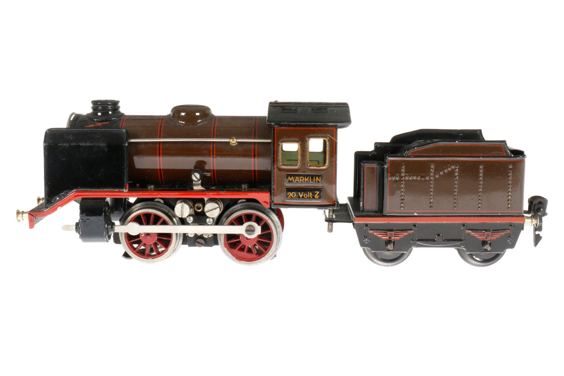 Märklin B-Dampflok R 12890, S 0, elektr., braun/schwarz, mit Tender, gW und 1 el. bel. Stirnlampe, 1