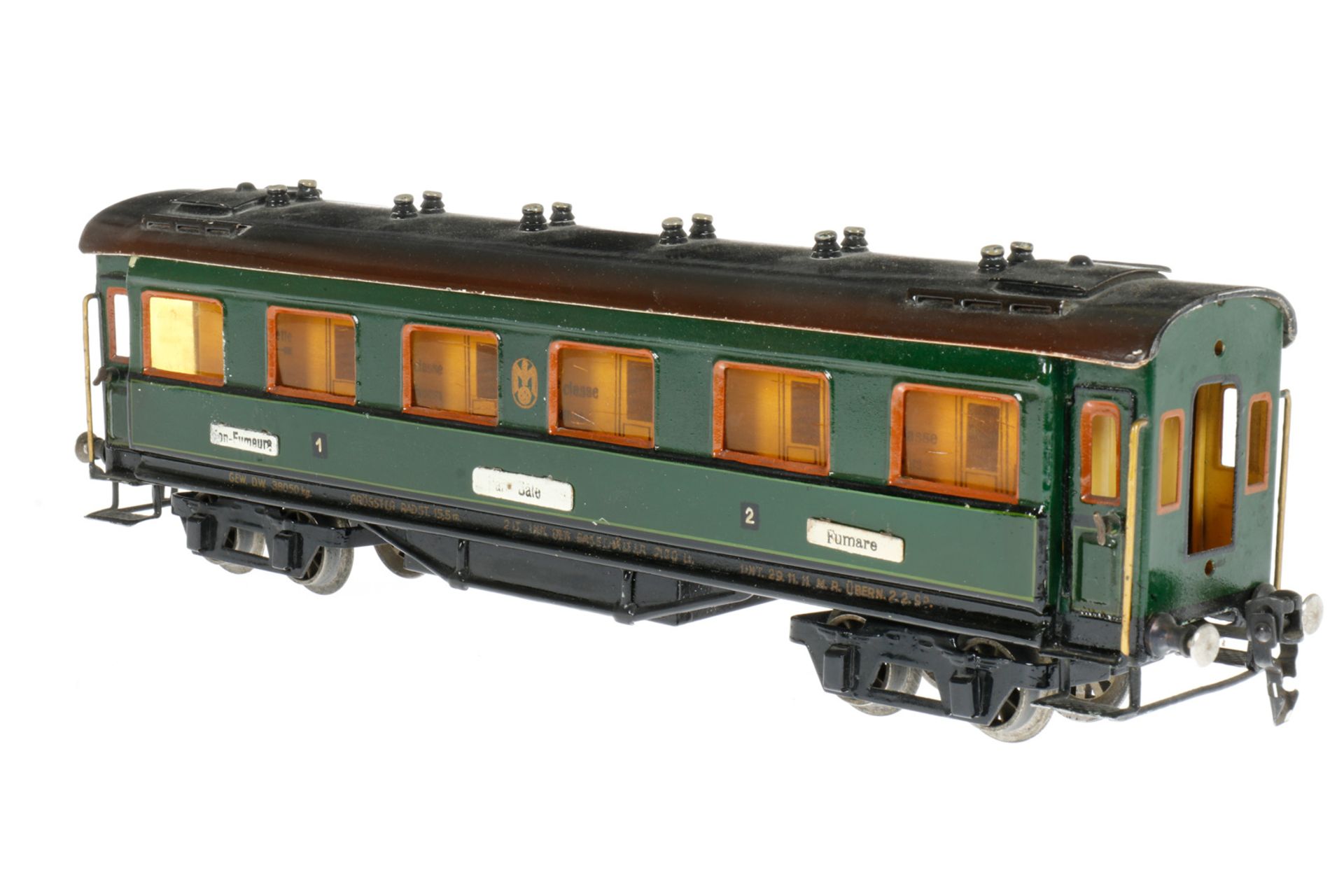 Märklin Personenwagen 1945 G, S 0, HL, mit Inneneinrichtung, 4 AT und französischen - Image 2 of 5