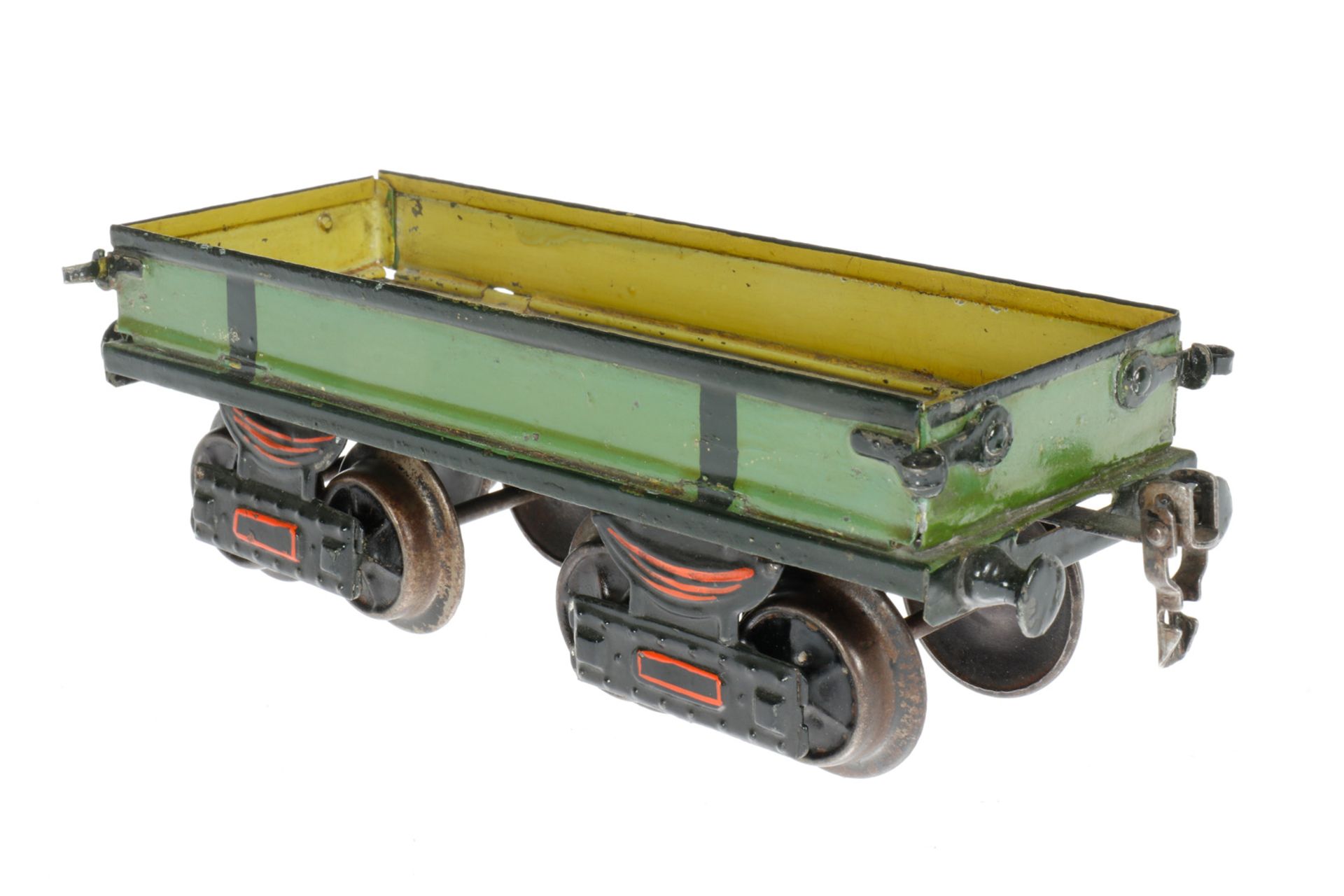 Märklin offener Güterwagen 1818, S 1, uralt, HL, mit 4 abklappbaren Wänden, UV-Blender, L 22, Z 3 - Image 2 of 5