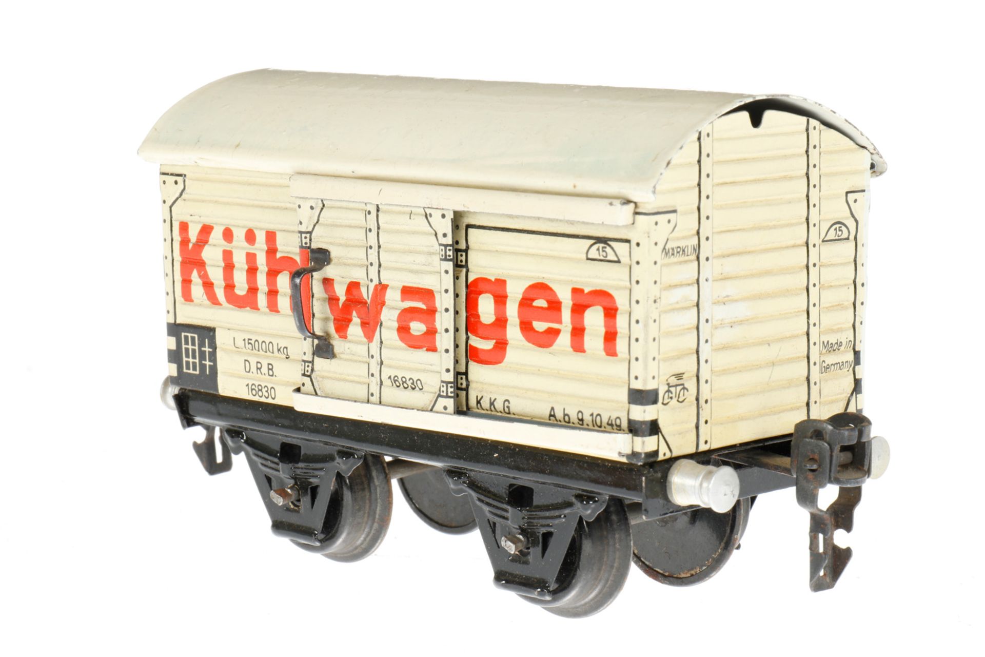 Märklin Kühlwagen 1683, S 0, CL, mit 1 ST, LS und gealterter Lack, L 13, im besch. OK 1681, sonst - Bild 2 aus 5