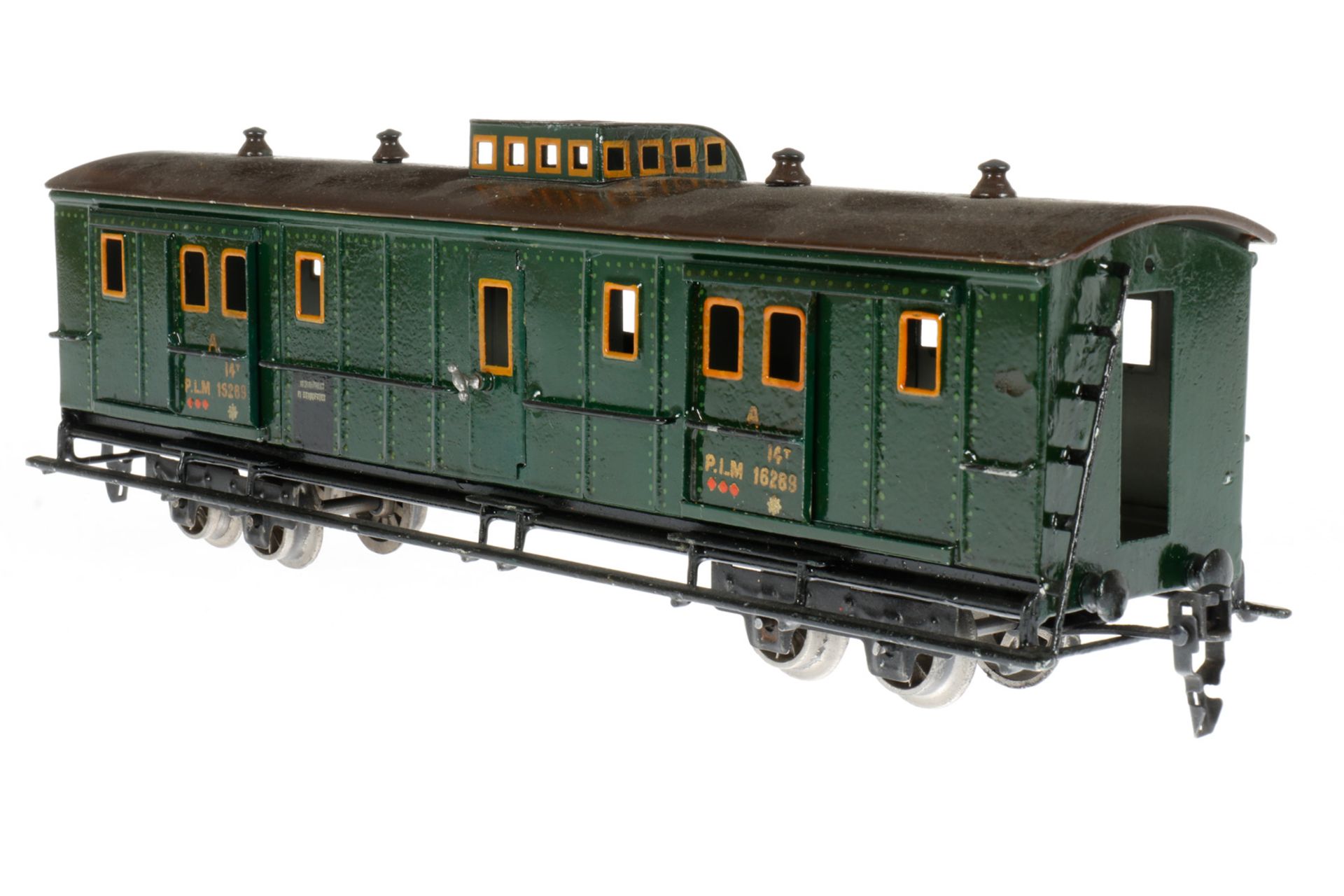 Märklin französischer Gepäckwagen 2998 PLM, S 0, HL, mit 2 AT und 4 ST, lange Trittbretter, LS tw - Image 2 of 5