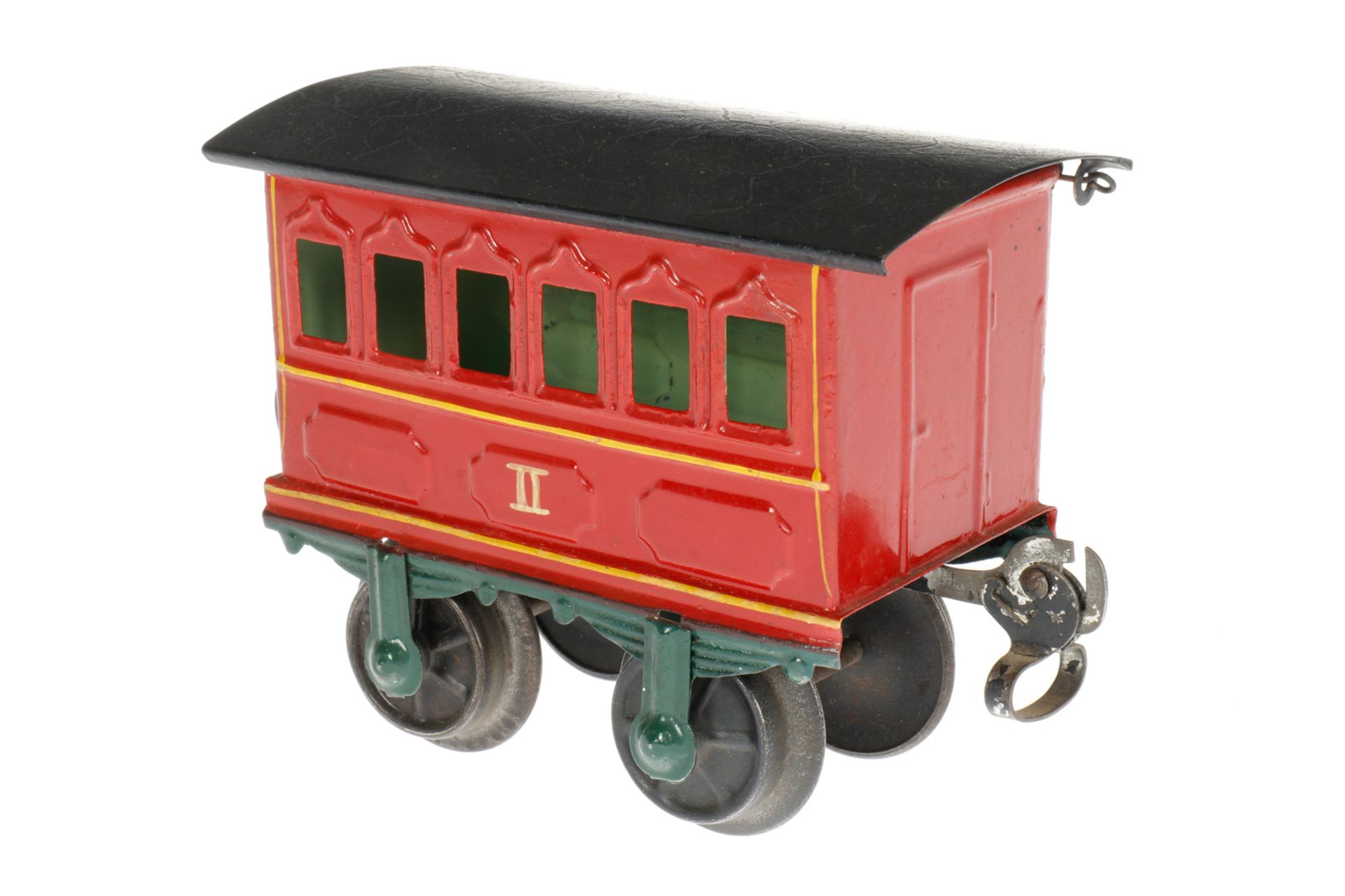 Märklin Personenwagen 1805, S 1, uralt, rot, HL, mit Ringkupplungen, Dach rest., 2 kleine - Image 3 of 5