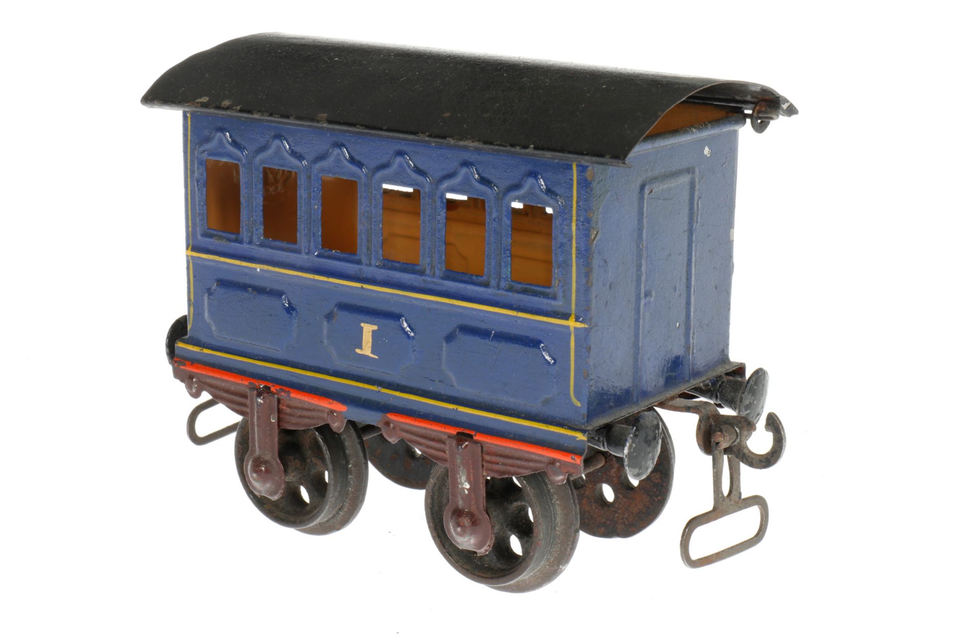 Märklin Personenwagen 1805, S 1, uralt, blau, HL, mit Gussrädern und Bügelkupplungen, kleine - Image 3 of 5