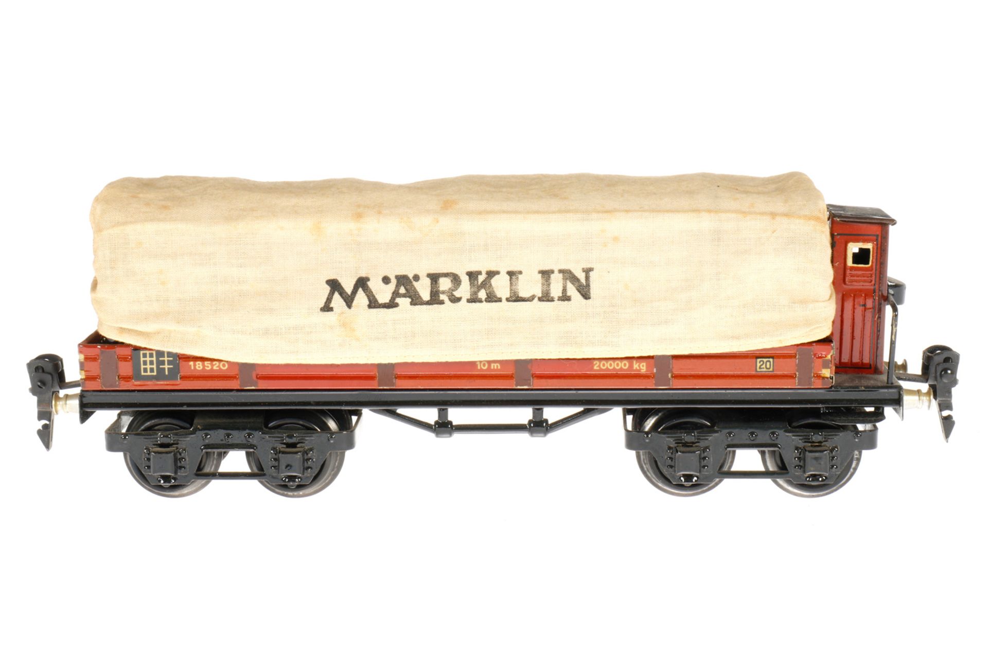 Märklin Planewagen 1853, S 0, CL, mit BRH, LS und gealterter Lack, L 24,5, sonst noch Z 2