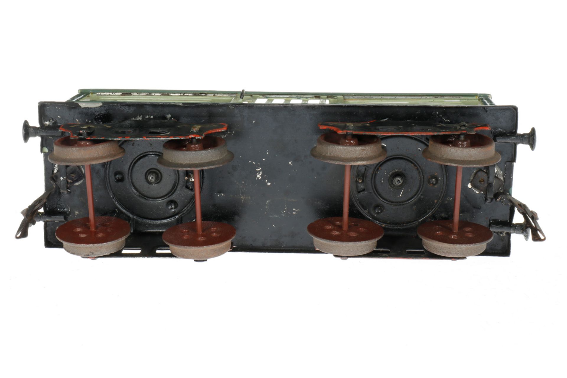 Märklin Glaswagen 1870, S 2, uralt, HL, mit 2 ST und Gussrädern, Rahmenbereich nachlackiert, LS tw - Bild 4 aus 5