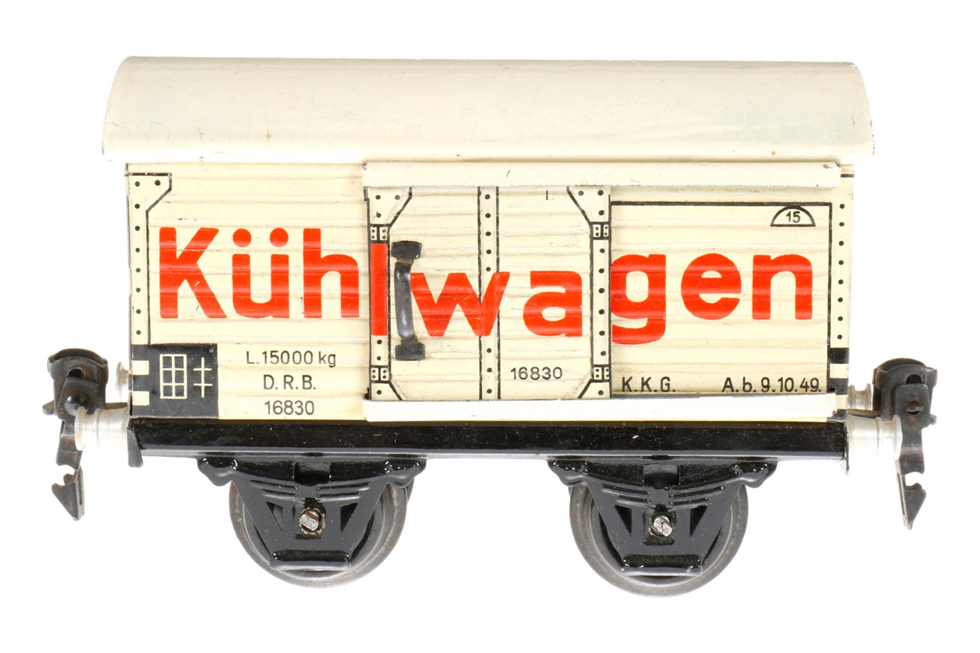 Märklin Kühlwagen 1683, S 0, CL, mit 1 ST, LS und gealterter Lack, L 13, im besch. OK 1681, sonst