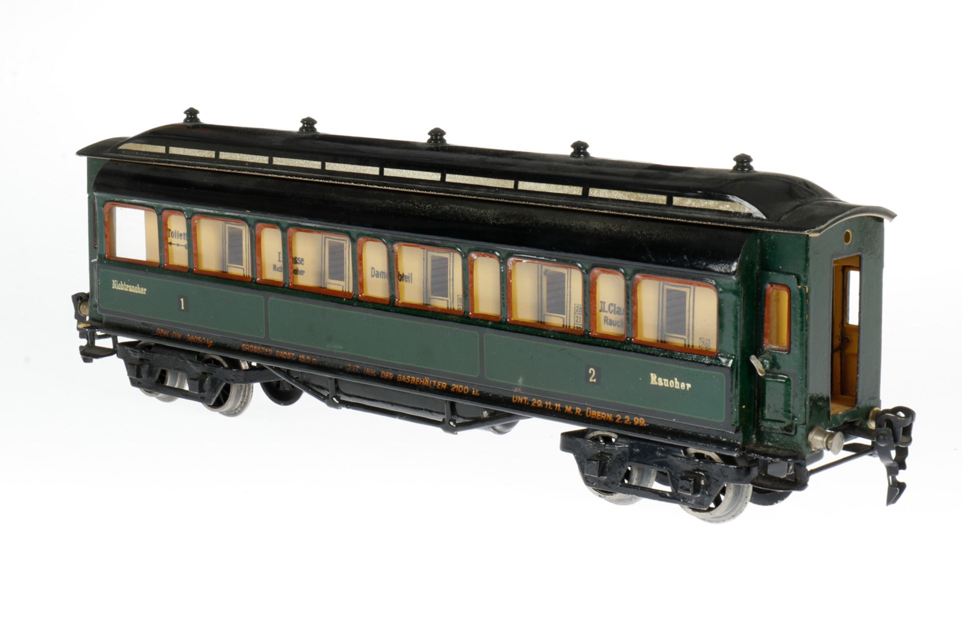 Märklin Personenwagen 1945 G, S 0, HL, mit Inneneinrichtung und 4 AT, Fremdbohrungen im Unterboden - Bild 3 aus 5