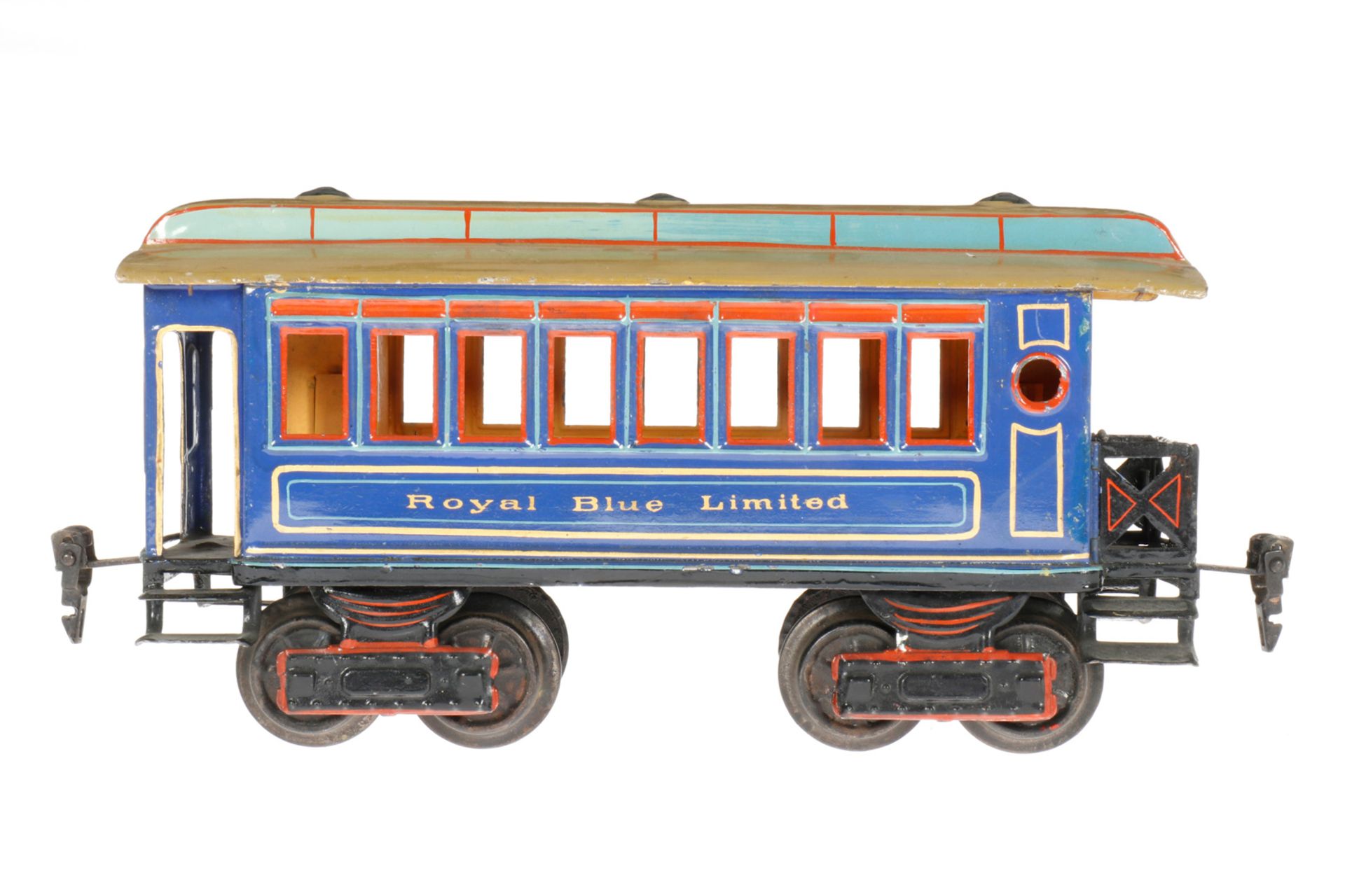 Märklin amerikanischer Personenwagen “Royal Blue Limited“ 1882, S 1, uralt, blau, HL, mit 2