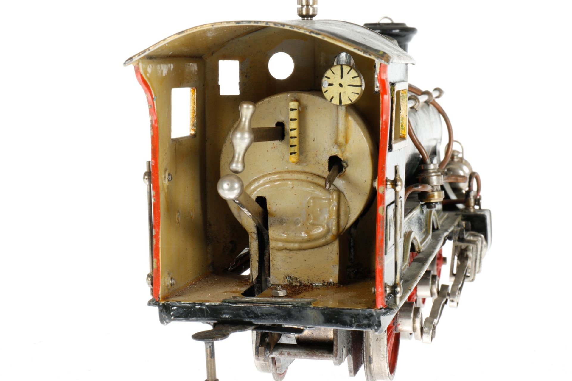 Märklin 2-B Dampflok FE 1021, S 1, uralt, mit Doppel-Uhrwerk, je intakt, schwarz, HL, mit Tender, - Image 3 of 9