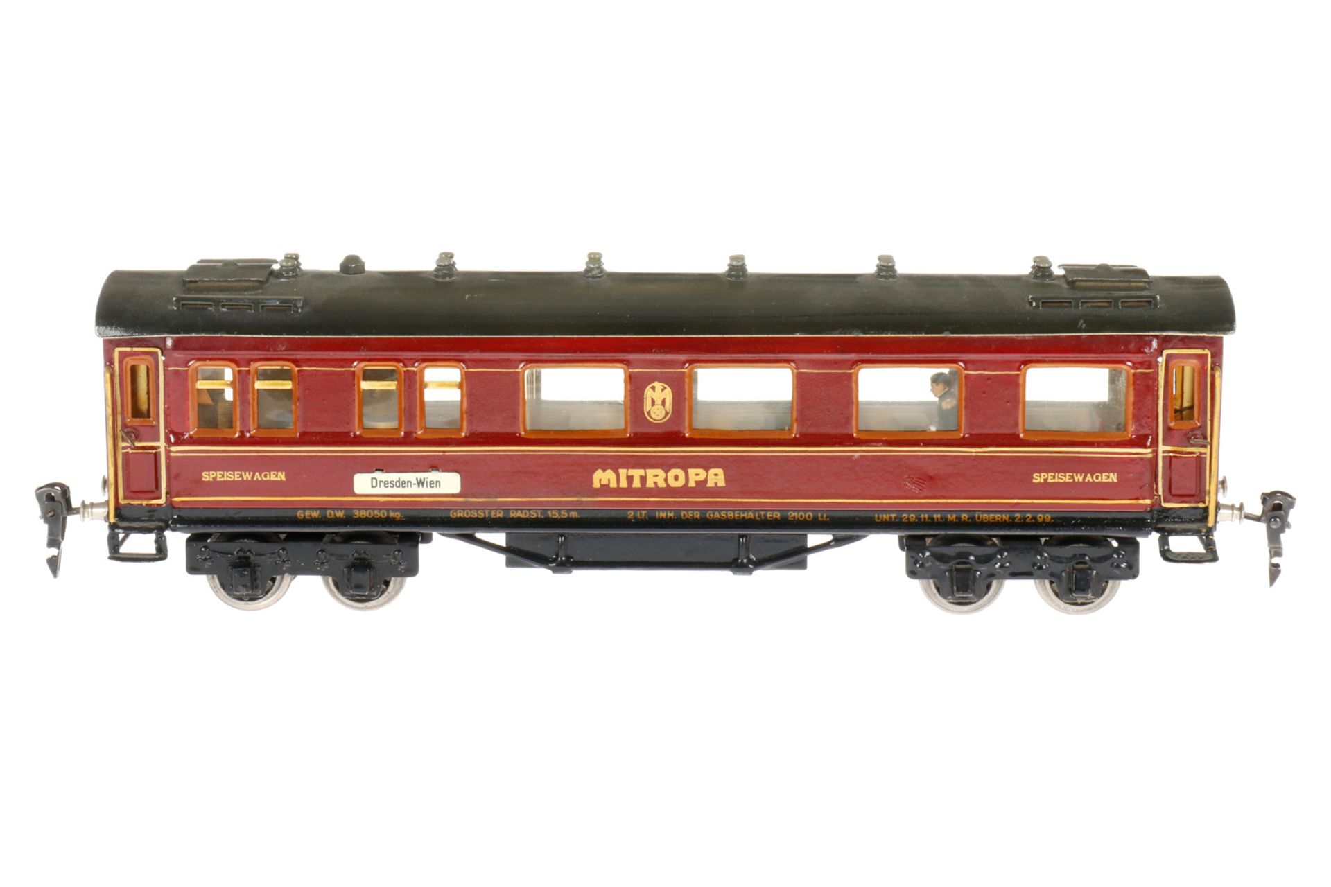 Märklin Mitropa Speisewagen 1946 G, S 0, HL, mit Inneneinrichtung und 4 AT, tw nachlackiert und